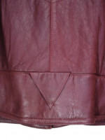 Italian Maroon Leather Bomber Jacket Women's S Vintage 80's Detail