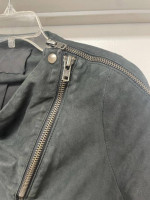A.L.C. BLACK NUBUCK LEATHER MOTO JACKET XS / S