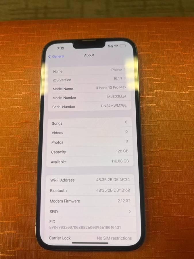 Iphone 13 pro max 128gb unlocked