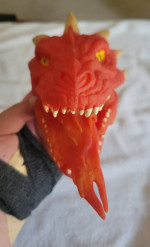 Schylling Fire-breathing RED Dragon Soft Stretchy Rubber Hand Puppet