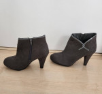Super hot grey fasionable ankle leather suede heel shoes
