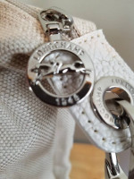 Longchamp Linen and Textile Medium Bag