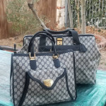 vintage Gucci GG Weekender luggage bag and Handbag Set