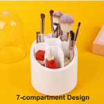 Makeup Brush Holder/Organizer with Lid 360 Rotating,(with Makeup Cosmetics Bag)