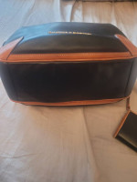 Dooney and Bourke Large Black/Brown Leather Purse + Matching Wallet