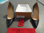 Christian Louboutin APOSTROPHY PUMPS 100 mm Stiletto BLACK 100% authen